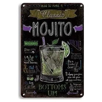 Obraz Plechová cedule Mojito