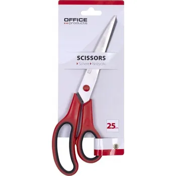 Kancelářské nůžky OFFICE PRODUCTS měkká rukojeť 25 cm červeno-černé