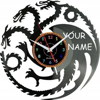 Hodiny Drak Jméno Hodiny Nástěnné Vinylová Deska Moderní Dekorativní Jako Dárek