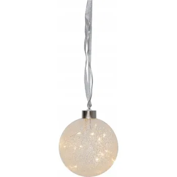 Vánoční dekorace Vánoční Koule skleněná s LED podsvícením GLOW SNOW 10 cm na baterie
