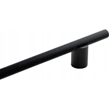 Nábytkové kování NÁBYTKOVÁ ÚCHYTKA LINO ČERNÝ MAT 480 MM PRUHOVANÝ HVYT VYSOKÝ