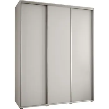 Šatní skříň Šatní skříň s posuvnými dveřmi DAVOS 190cm | Bílá / stříbrné pojezdy