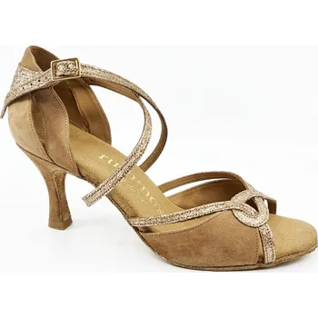Dámská sálová obuv Rummos,Taneční boty se zlatým lemováním R525/60RR, béžová-zlatá 41