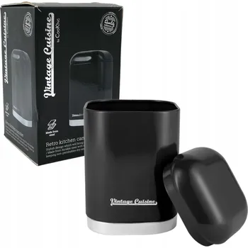 Dóza na potraviny RETRO KUCHYŇSKÁ NÁDOBA NA SUCHÉ POTRAVINY ČERNÁ