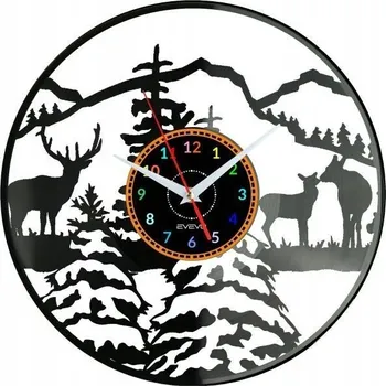 Hodiny Krajina Jelen Hodiny Nástěnné Vinylová Deska Moderní Dekorativní Jako Dárek