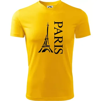 Chlapecké tričko Paris nápis Eiffelovka na výšku - Dětské triko sportovní (dresovina) - 146 cm/10 let ( Žlutá )