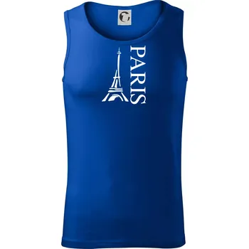 Paris nápis Eiffelovka na výšku - Tílko pánské Core - XL ( Královská modrá )