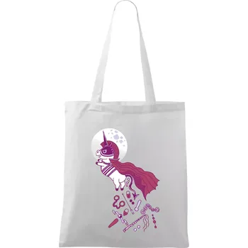 Drsný jednorožec (Pecka design) - Taška bavlněná - 42 x 38 cm ( Bílá )