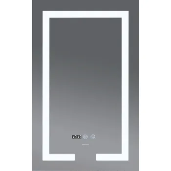 Zrcadlo Mixxus Koupelnové zrcadlo s LED osvětlením, protizamlžovací funkcí, regulací jasu a hodinkami, MR06-60×80 H | MR06-60×80 HARD