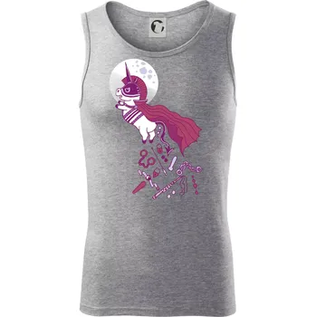 Drsný jednorožec (Pecka design) - Tílko pánské Core - 2XL ( Tmavě šedý melír )