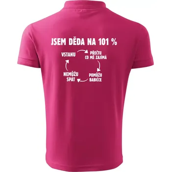 Pánská košile Jsem děda na 101 procent - Polokošile pánská Pique Polo 203 - S ( Purpurová )