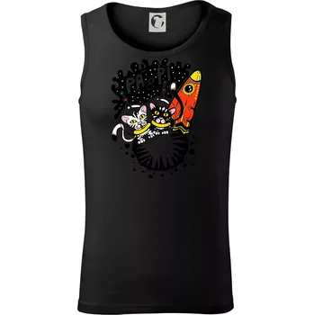 Pánské termoprádlo Pá a Pi z kočičí planety (Pecka Design) - Tílko pánské Core - S ( Černá )