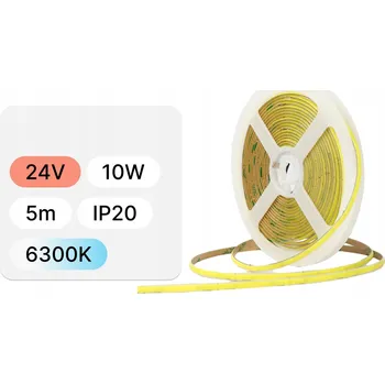 LED osvětlení LED pásek 24V COB 10W/1m 320 LED IP20 6300K 5m