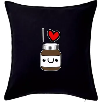 Polštář I love nugeta - Polštář 50x50 - 50x50 - Včetně výplně ( Černá )