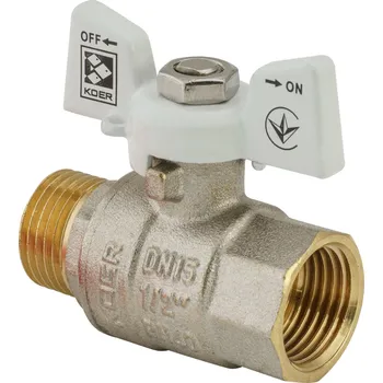 Ventil Koer Kulový kohout motýl, bílý, KR.218.W 1/2"FM | KR.218.W 1/2"FM