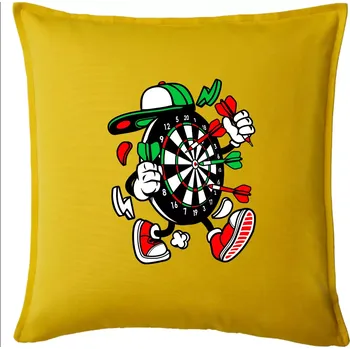 Polštář Šipkař kreslený terč - Polštář 50x50 - 50x50 - Pouze potah ( Žlutá )