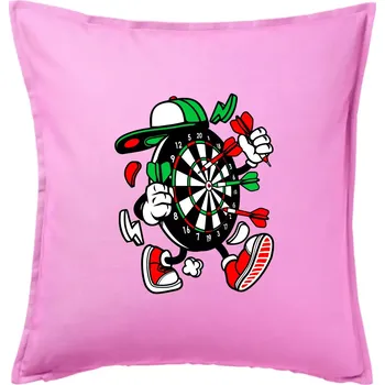 Polštář Šipkař kreslený terč - Polštář 50x50 - 50x50 - Pouze potah ( Růžová )