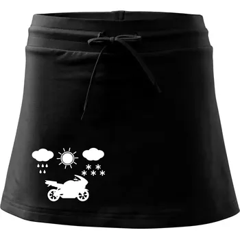 Dámská sukně Motorkář za každého počasí - silnice - Sportovní sukně - two in one - S ( Černá )