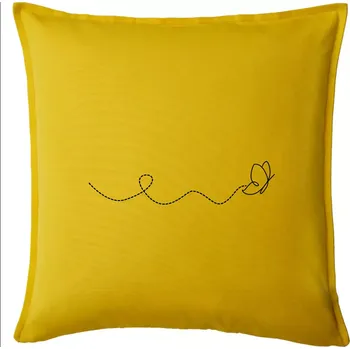 Polštář Dráha letu motýla - vlnovka - Polštář 50x50 - 50x50 - Pouze potah ( Žlutá )