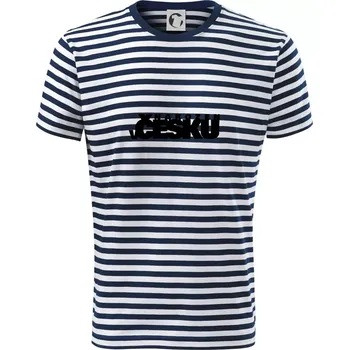 Nápis - Narozen v Česku - Triko na vodu - L ( Prouhovaná )