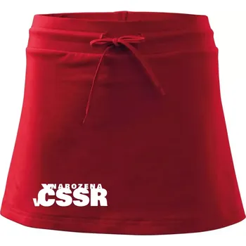 Dámské oblečení Nápis - Narozena v ČSSR - Sportovní sukně - two in one - XS ( Červená )