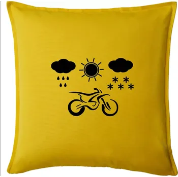 Polštář Motorkář za každého počasí - enduro - Polštář 50x50 - 50x50 - Pouze potah ( Žlutá )