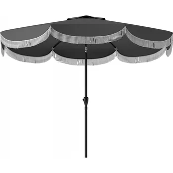 Slunečník Plážový slunečník, průměr 269 cm | tmavě šedý