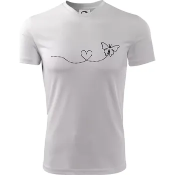 Dráha letu motýla - srdce - Dětské triko sportovní (dresovina) - 146 cm/10 let ( Bílá )