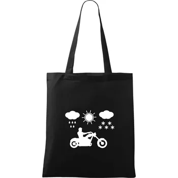 Motorkář za každého počasí - chopper - Taška bavlněná - 42 x 38 cm ( Černá )