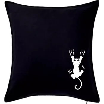 Polštář Kočka visící - Polštář 50x50 - 50x50 - Pouze potah ( Černá )