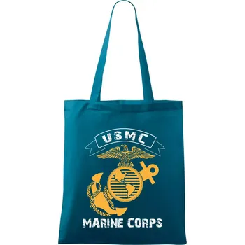 Usmc marines corps - Taška bavlněná - 42 x 38 cm ( Petrolejová )