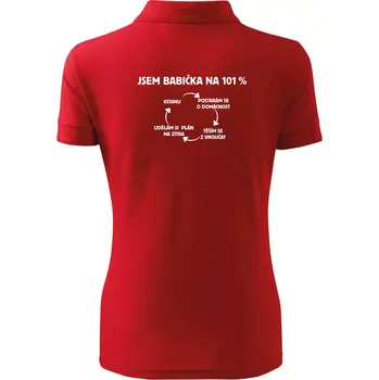 Jsem babička na 101 procent - Polokošile dámská Pique Polo - 2XL ( Červená )