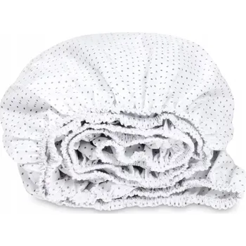 Prostěradlo Bavlněné prostěradlo s gumou do postýlky 60x120 dots white
