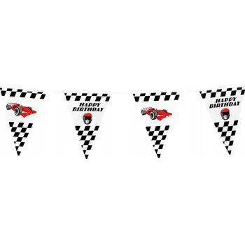Party dekorace Banner Vlajky Racing Dekorace pro Fanouška Aut 30 x 20 cm 6 m.