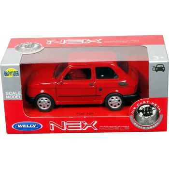 autíčko Sběratelský model auta Welly Fiat 126p červený 1:34