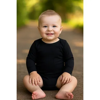 Kojenecký body FARMERS® Dětské bambusové body - různé barvy Barva: Černá klasika, Velikost: 68