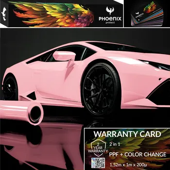 Polep vozidla Fólie PPF Phoenix Protect Změna Barvy Auta Lesklá Červená Pink 152cm x 100cm
