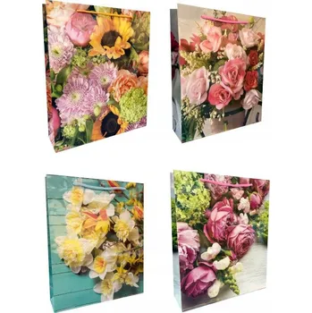 Dárková taška Ozdobné TAŠKY Na Dárky Dárková TAŠKA Ozdobná TAŠKA Květiny 128g