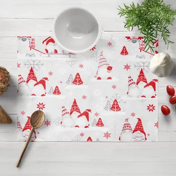 prostírání Biante Sandra SA-133 Červení skřítci na světle šedém 30x40 cm Červená