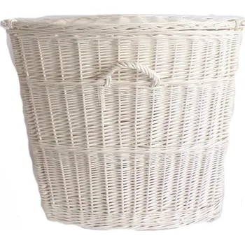Koš na prádlo Proutěný koš na prádlo rohový větší bílý