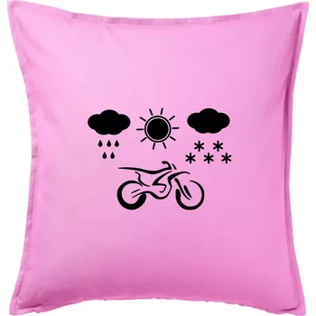 Polštář Motorkář za každého počasí - enduro - Polštář 50x50 - 50x50 - Pouze potah ( Růžová )
