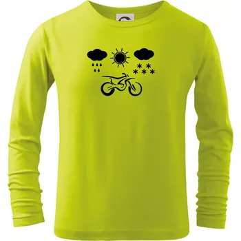 Motorkář za každého počasí - enduro - Triko dětské Long Sleeve - 122 cm/6 let ( Limetková )