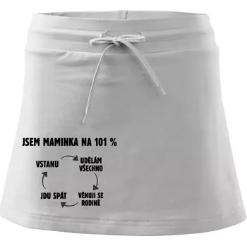 Dámská sukně Jsem maminka na 101 procent - Sportovní sukně - two in one - M ( Bílá )