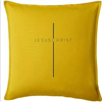 Polštář JesusChrist nápis v kříži - Polštář 50x50 - 50x50 - Pouze potah ( Žlutá )