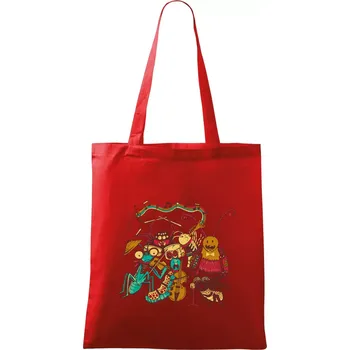 Nákupní taška Muzikanti vyhrávají (Pecka Design) - Taška bavlněná - 42 x 38 cm ( Červená )