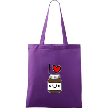 I love nugeta - Taška bavlněná - 42 x 38 cm ( Fialová )