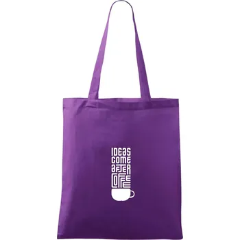 Nákupní taška Ideas come after coffee - Taška bavlněná - 42 x 38 cm ( Fialová )