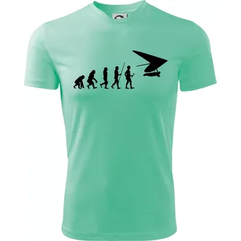 Chlapecké tričko Evoluce rogalo - Dětské triko sportovní (dresovina) - 122 cm/6 let ( Mátová )