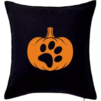 Polštář Dýně tlapka - Polštář 50x50 - 50x50 - Pouze potah ( Černá )