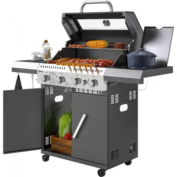 Zahradní gril Plynový gril 135 x 54 x 110 cm | černý